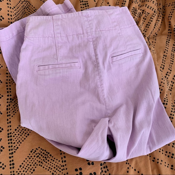 Tibi Womens Cotton Wide Leg High Rise Cropped Jeans Lavender Purple 0 - Picture 7 of 7